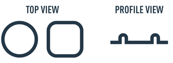 Rim Emboss Example Image with Top View and Profile View