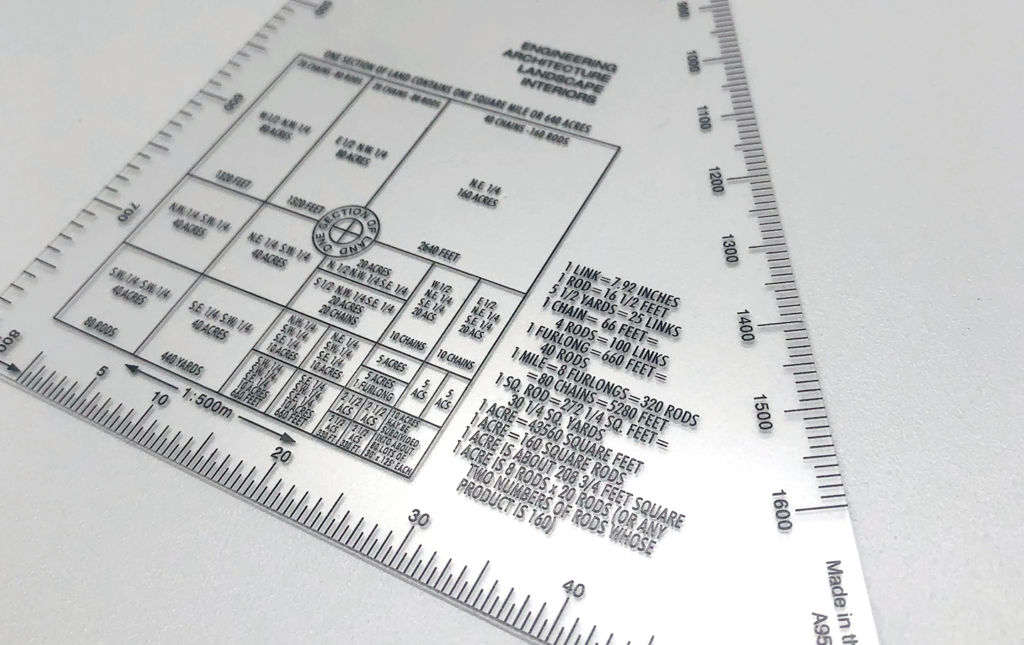 Acreage Triangle Ruler