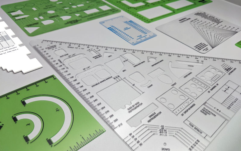 Plastic Manual Drafting Templates