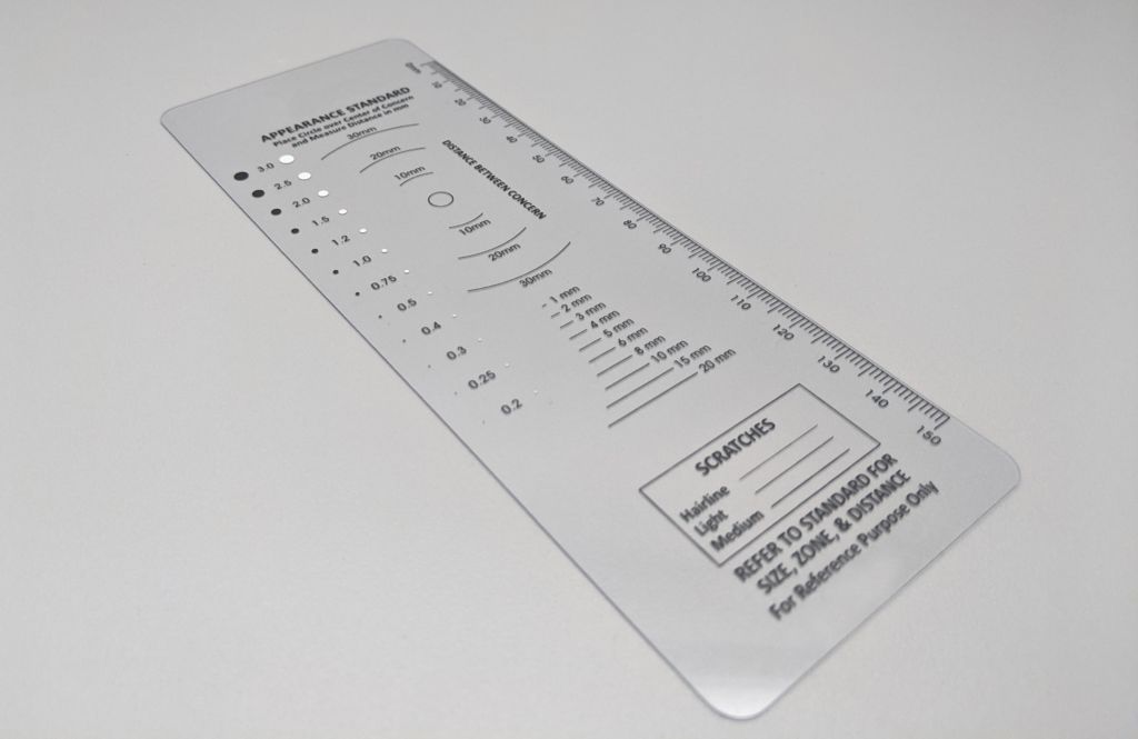 Clear Quality Control Inspection Gauge, aka Appearance Standard Gauge