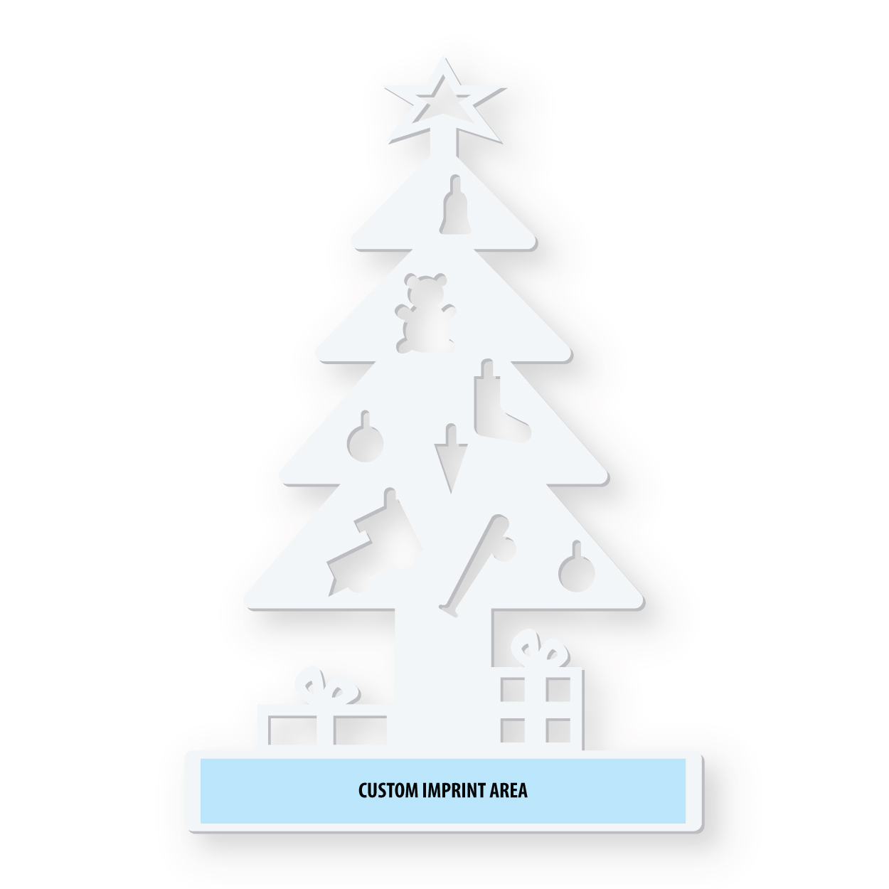Blank customizable holiday Christmas tree stencil